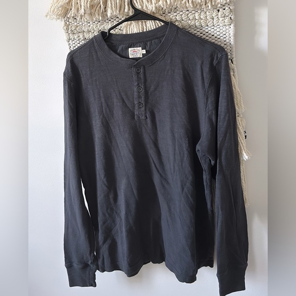 Faherty Mens Medium Luxe Cotton Long Sleeve Polo Henley Shirt - Picture 1 of 5